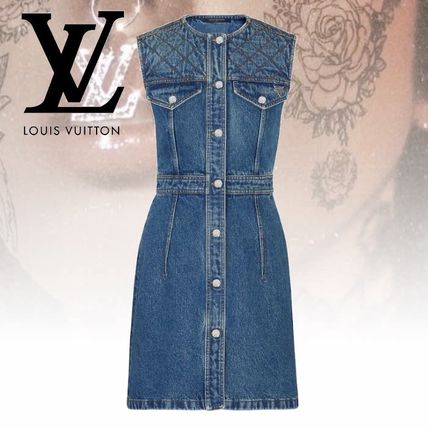 Louis Vuitton 2019 20AW Button Up Denim Dress 1A62OF 