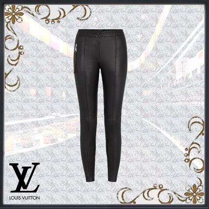Louis Vuitton 2020 21AW Skinny Black Leather Stretch Pants 1A822Z 