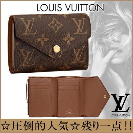 Louis Vuitton 2020 SS Monogram Leather Folding Wallet Folding Wallets M62472 