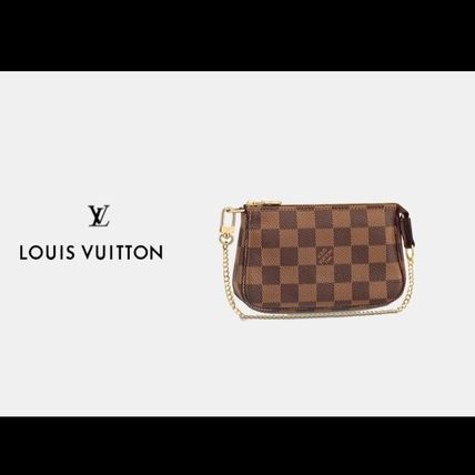 Louis Vuitton DAMIER Canvas Chain Pouches  Cosmetic Bags 