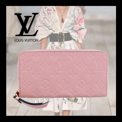 Louis Vuitton MONOGRAM EMPREINTE Monogram Leather Folding Wallet Logo Long Wallets 