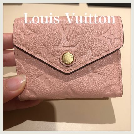 Louis Vuitton ZOE Plain Leather Folding Wallet Small Wallet Logo 