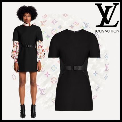 Louis Vuitton 2020 SS Short Sleeved Dress With Leather Waistband 1A5IX0 