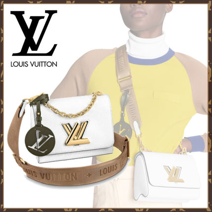 Louis Vuitton 2WAY Chain Plain Leather Crossbody Logo Shoulder Bags M56628 