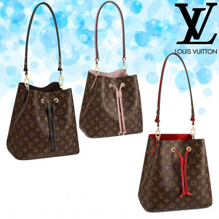Louis Vuitton NEONOE 2018 19AW Monogram Leather Purses Elegant Style Crossbody Bucket Bags M44021 M44022 M44020 