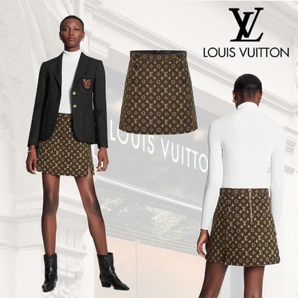 Louis Vuitton MONOGRAM Wool Silk Mini Skirts 1A82H6 