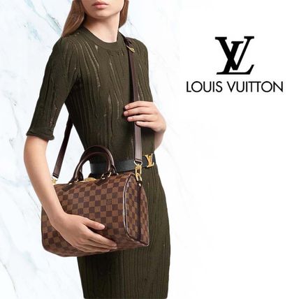 Louis Vuitton SPEEDY Casual Style 2WAY Leather Elegant Style Crossbody Handbags 