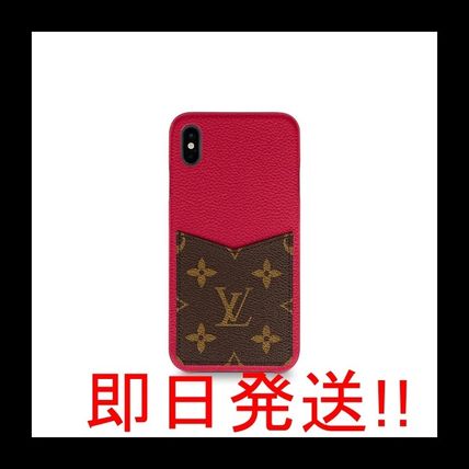 Louis Vuitton MONOGRAM Monogram Leather iPhone XS Max Logo Smart Phone Cases M68897 