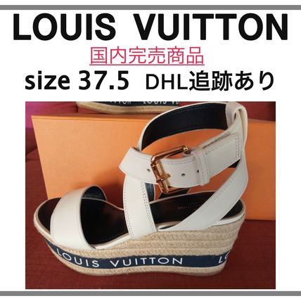 Louis Vuitton Casual Style Logo Platform  Wedge Sandals 1A64GJ 