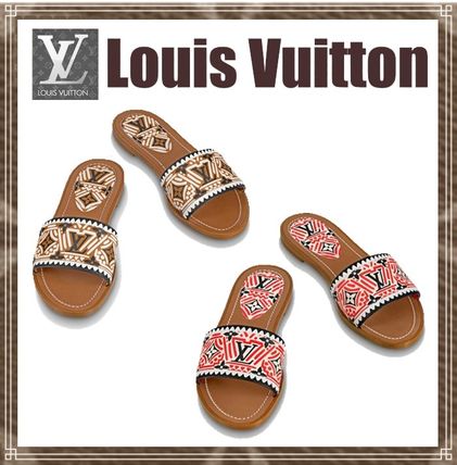 Louis Vuitton MONOGRAM 2020 21AW Monogram Open Toe Casual Style Blended Fabrics Street Style 1A85AU 1A85BO 