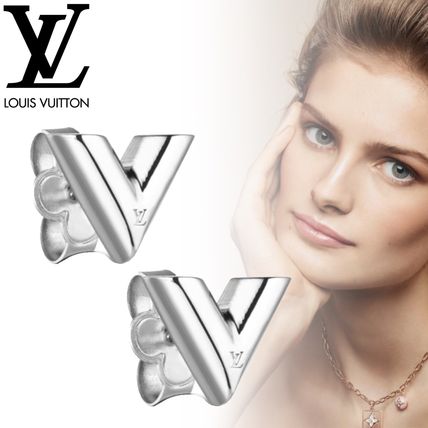 Louis Vuitton V Essential V Stud Earrings M63208 