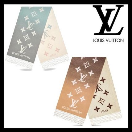 Louis Vuitton Monogram Cashmere Street Style Knit  Fur Scarves M73675 M70868 