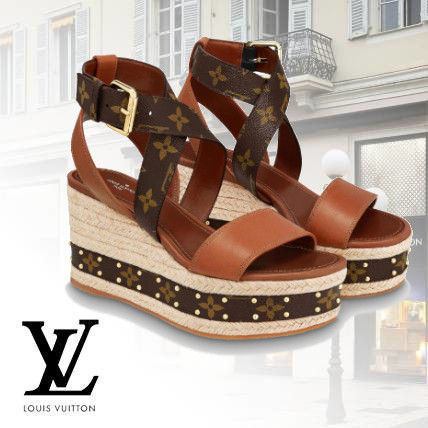 Louis Vuitton MONOGRAM 2020 SS Monogram Leather Logo Sandals 