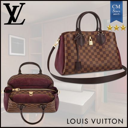 Louis Vuitton DAMIER Canvas 2WAY Leather Python Logo Handbags 