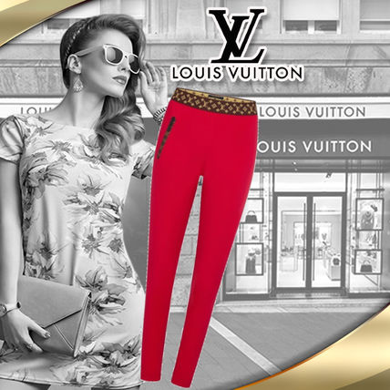 Louis Vuitton Leggings In Red Technical Jersey With Monogram Details 1A7YKQ 