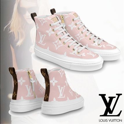 Louis Vuitton Monogram Plain Toe Rubber Sole Lace up Casual Style 1A5U0F 