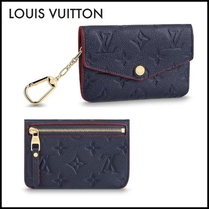 Louis Vuitton Monogram Unisex Leather Logo Coin Cases 