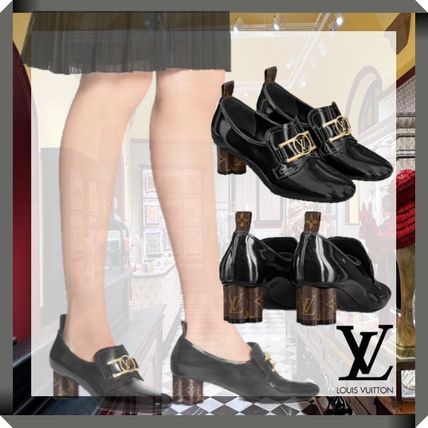 Louis Vuitton MONOGRAM 2020 SS Monogram Plain Leather Block Heels Logo