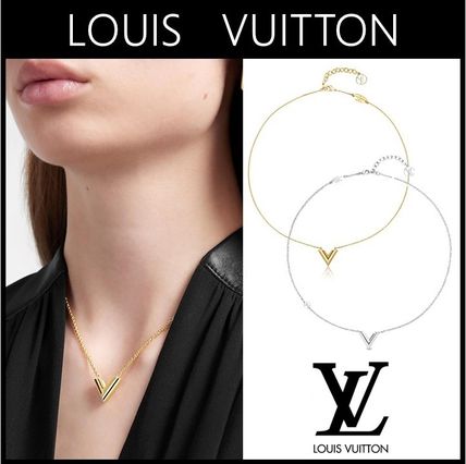 Louis Vuitton Unisex Brass Necklaces  Pendants M63197 M61083 