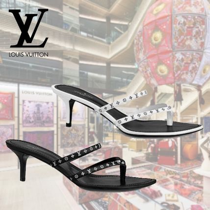 Louis Vuitton MONOGRAM 2020 SS Monogram Open Toe Casual Style Blended Fabrics Leather 1A7S3C 1A7S3R 