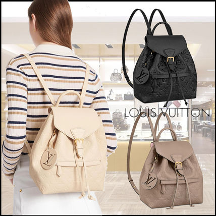 Louis Vuitton Monogram Calfskin Plain Logo Backpacks M45397 M45410 M45205 