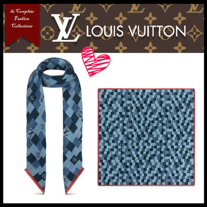 Louis Vuitton 2020 SS Monogram Wool Silk Fringes Logo Knit  Fur Scarves M76159 