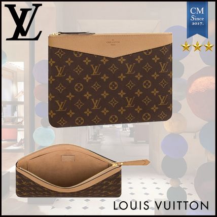Louis Vuitton MONOGRAM 2020 SS Monogram Unisex Canvas Leather Logo Clutches 