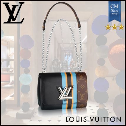 Louis Vuitton TWIST 2020 SS Monogram Canvas Chain Leather Crossbody Logo Shoulder Bags 