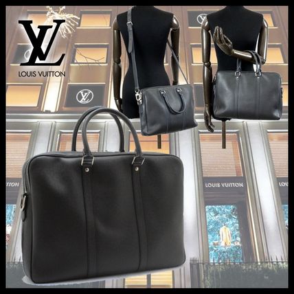 Louis Vuitton PDV Unisex A4 2WAY Plain Leather Totes 