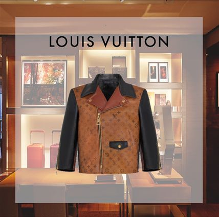 Louis Vuitton Monogram Leather Logo Jackets