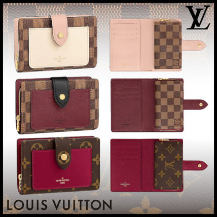 Louis Vuitton 2020 21AW Monogram Canvas Blended Fabrics Leather Folding Wallet M69433 N60381 N60380 