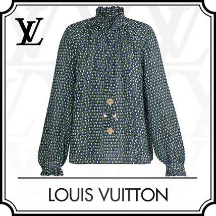 Louis Vuitton 2020 SS Short Flower Patterns Silk Long Sleeves Logo Cropped 1A60KE 