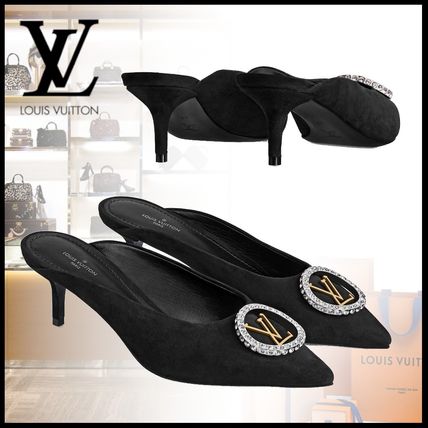 Louis Vuitton 2020 21AW Casual Style Suede Plain Leather Pin Heels Office Style 1A854P 