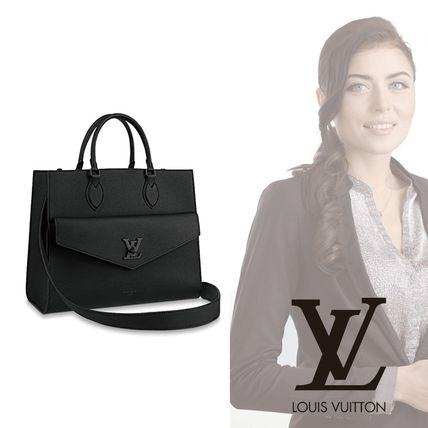 Louis Vuitton LOCKMETO Casual Style Street Style A4 2WAY Leather Office Style 