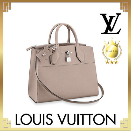 Louis Vuitton CITY STEAMER 2020 SS Casual Style A4 2WAY Plain Leather Office Style 