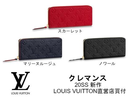 Louis Vuitton CLEMENCE 2020 SS Monogram Plain Leather Long Wallet Logo Long Wallets 