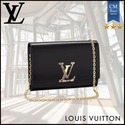 Louis Vuitton LOUISE 2020 SS 2WAY Chain Leather Python Crossbody Logo Shoulder Bags 