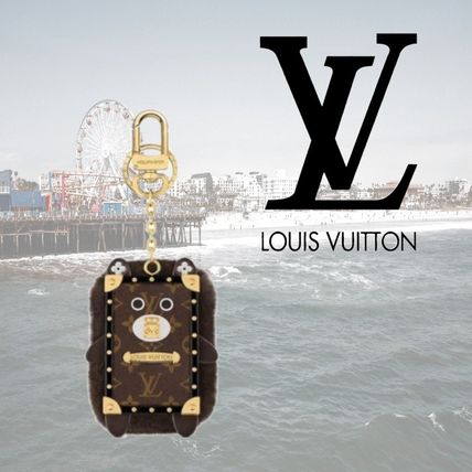 Louis Vuitton MONOGRAM Wild Fur Eye Trunk Bear Bag Charm And Key Holder M68451 