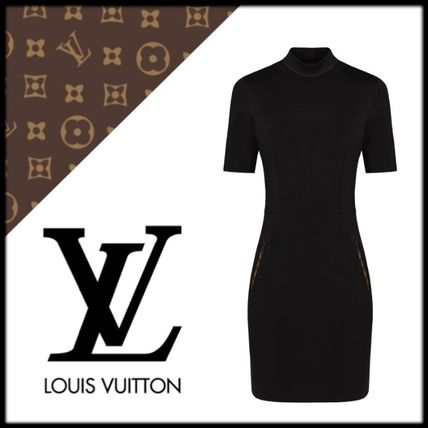 Louis Vuitton 2020 21AW Short Sleeved High Neck Fitted Dress 1A7VT6 