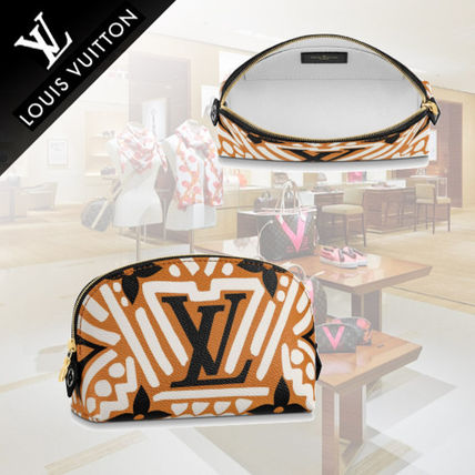 Louis Vuitton Monogram Canvas Leather Logo Pouches  Cosmetic Bags 