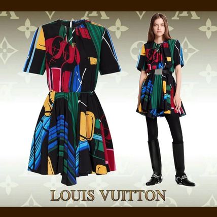 Louis Vuitton MONOGRAM 2020 SS Short Silk Blended Fabrics Street Style Short Sleeves