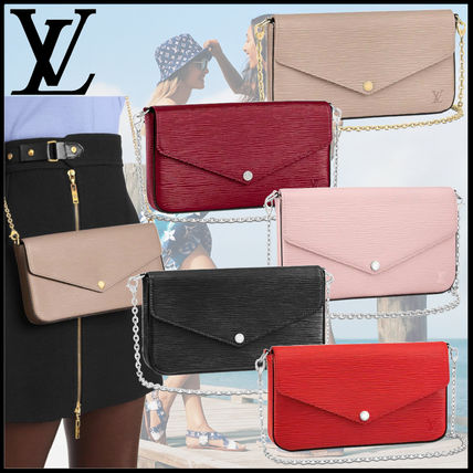 Louis Vuitton EPI Casual Style Bag in Bag 2WAY Chain Plain Leather