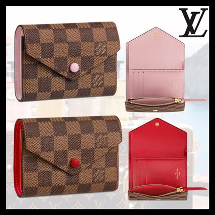 Louis Vuitton DAMIER 2020 21AW Monogram Leather Folding Wallet Logo Folding Wallets N41659 N61700 