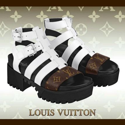 Louis Vuitton MONOGRAM 2020 SS Laureate Multistrap Platform Sandal