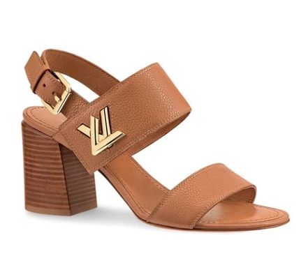 Louis Vuitton 2020 21AW Plain Leather Block Heels Logo Heeled Sandals 