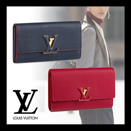 Louis Vuitton CAPUCINES Plain Folding Wallet Logo Folding Wallets 