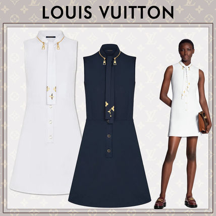 Louis Vuitton PONT NEUF 2020 SS Short Casual Style Sleeveless Flared Plain Cotton 1A7SW7 1A7SW1 