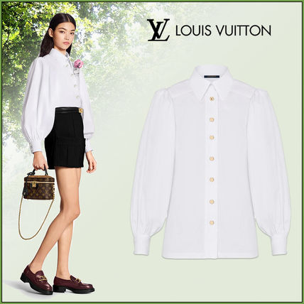Louis Vuitton 2020 SS Long Sleeves Plain Cotton Party Style Office Style 1A7UBJ 