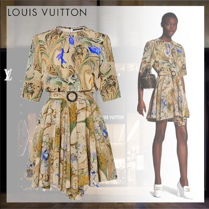 Louis Vuitton 2020 SS Flower Patterns Casual Style Silk Cropped Medium 1A7T2I 