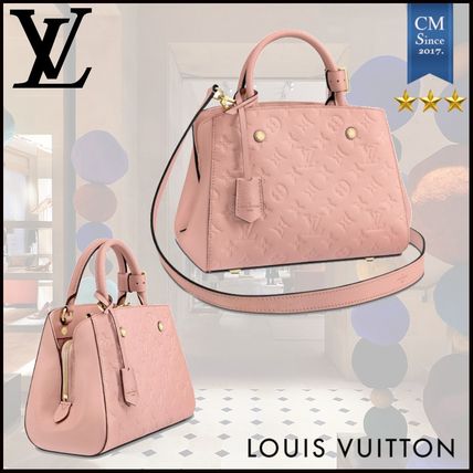 Louis Vuitton MONTAIGNE Monogram 2WAY Leather Logo Handbags 